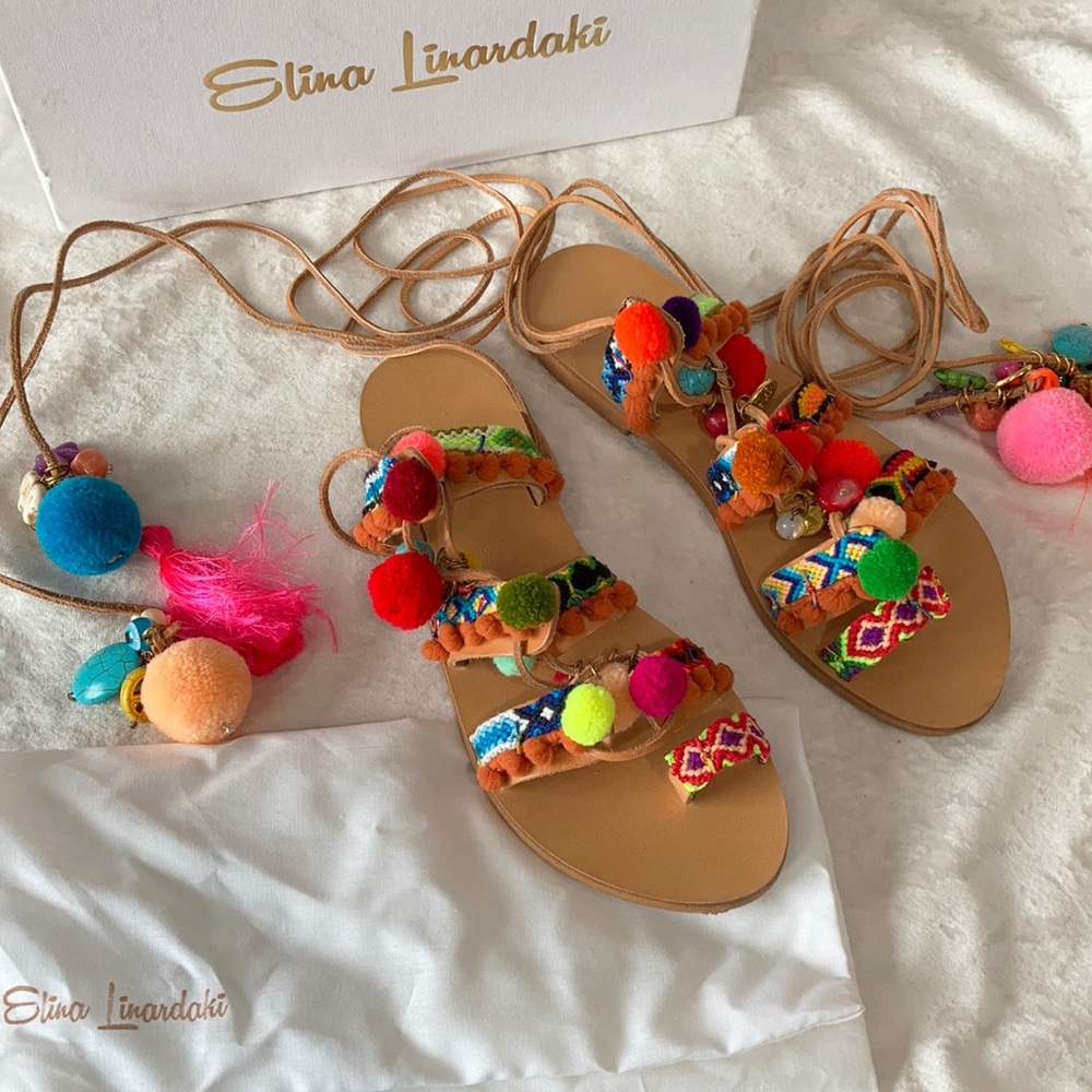 EUC Elina Linardaki Gladiator Sandals Size 37
